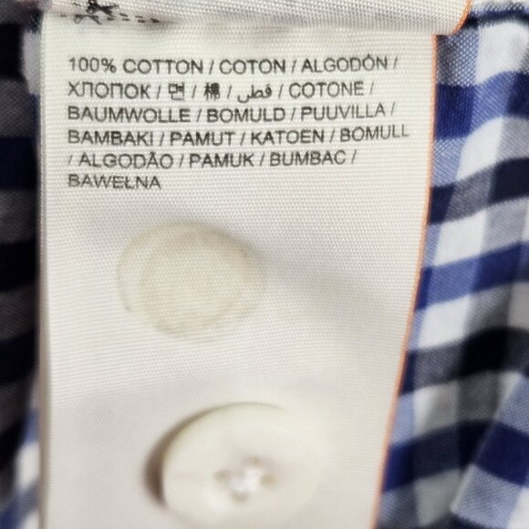 Superdry Button-Down Shirt Men's Size L Blue White Black Plaid Short Sleeve - Picture 9 of 10